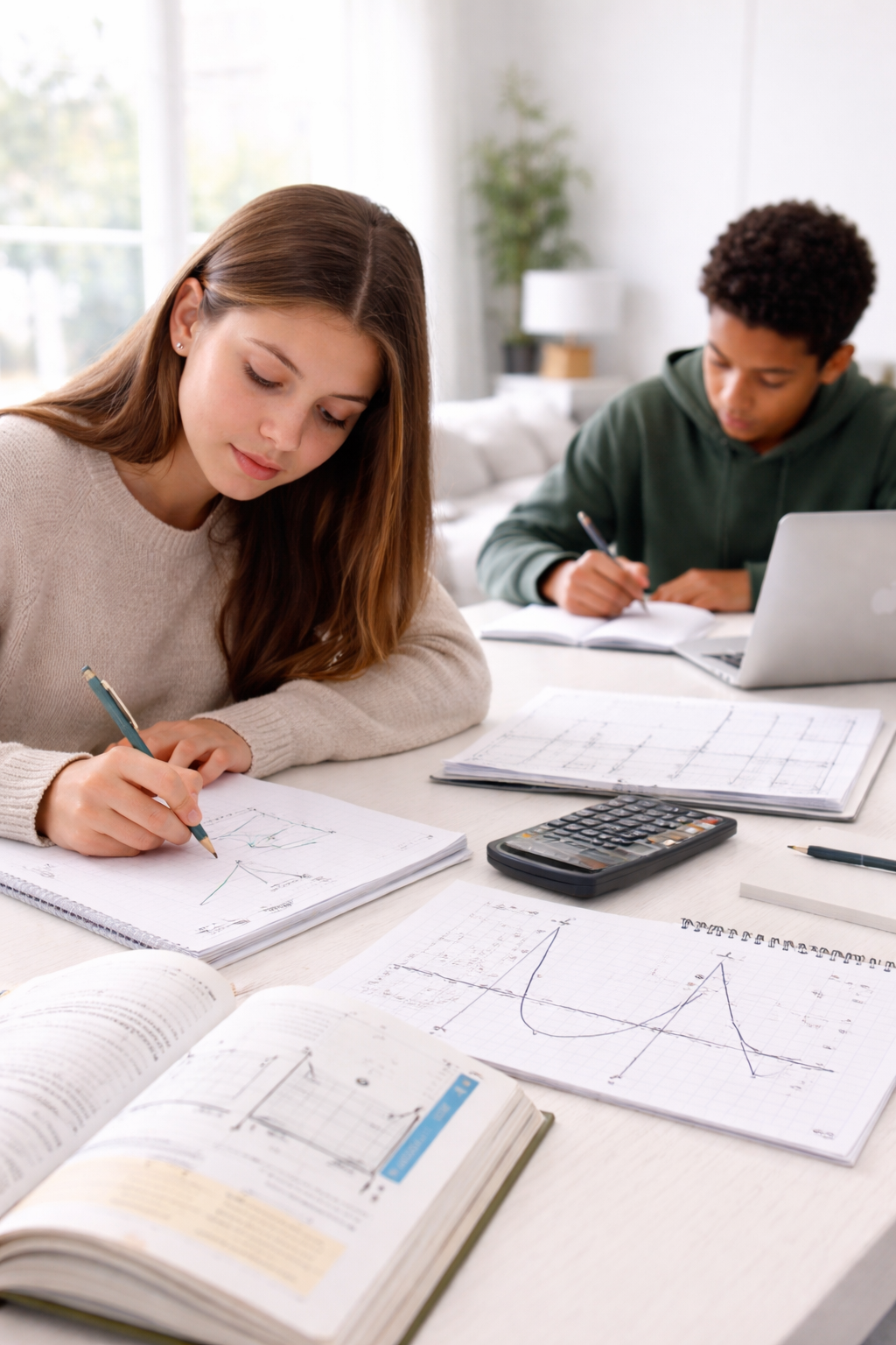 students working independently